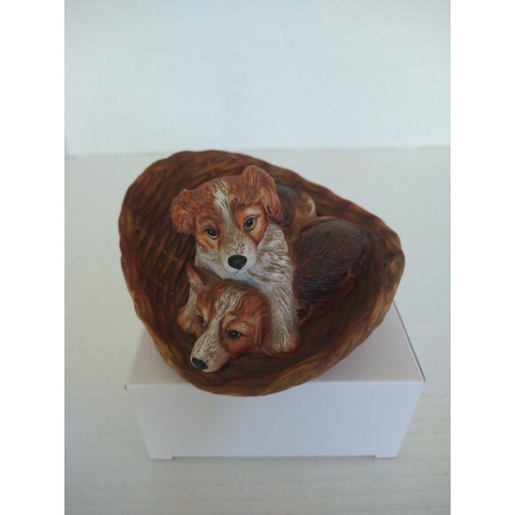 SALLY MILLER Modern Masters Double Delight Collies Figurine Puppy Dog Ceramic - Picture 2 of 12